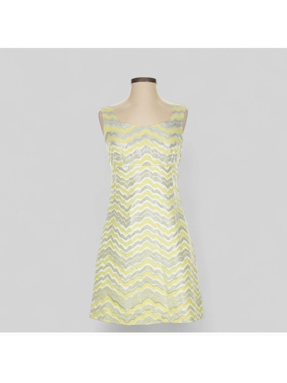 Lilly Pulitzer Adriana Dress Yellow/Silver-size 2-EUC